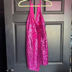 Lulus pink sequin dress